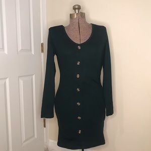 Dark green long sleeve dress